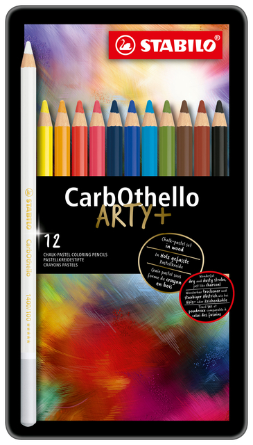 Kleurpotloden STABILO CarbOthello kalkpastel assorti blik à 12 stuks afbeelding