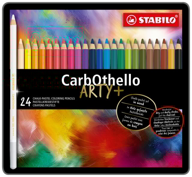 Kleurpotloden STABILO CarbOthello kalkpastel assorti blik à 24 stuks afbeelding