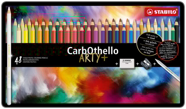 Kleurpotloden STABILO CarbOthello kalkpastel assorti blik à 48 stuks afbeelding