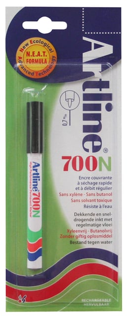Viltstift Artline 700 rond 0.7mm zwart blister à 1 stuk afbeelding