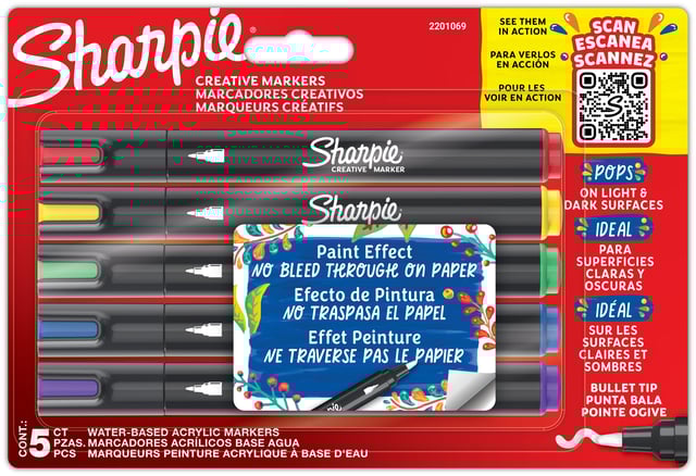 Creatieve marker Sharpie assorti blister à 5 stuks afbeelding