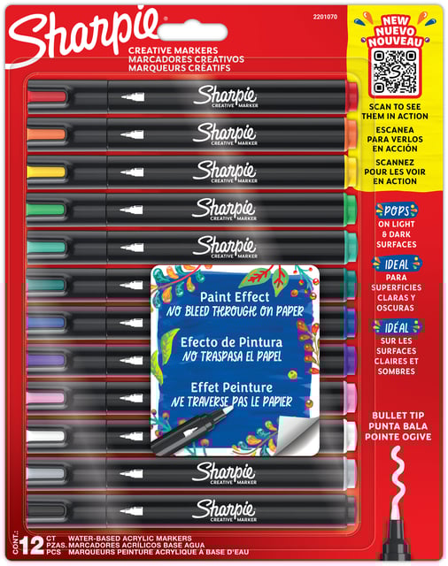 Creatieve marker Sharpie assorti blister à 12 stuks afbeelding