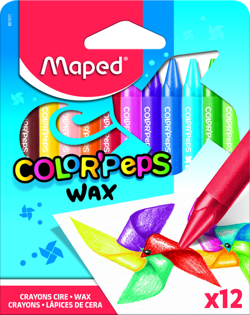 Waskrijt Maped Color&apos;Peps Wax set á 12 kleuren afbeelding