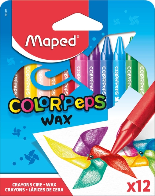 Waskrijt Maped Color'Peps Wax set á 12 kleuren afbeelding