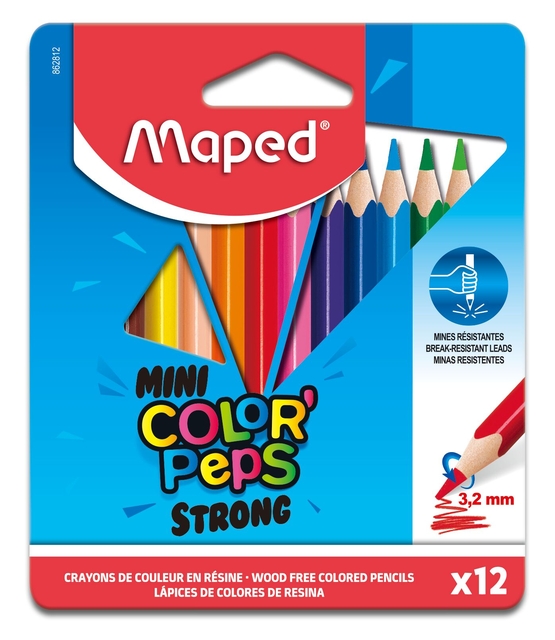 Kleurpotlood Maped Color&apos;Peps Mini Strong set à 12 kleuren afbeelding