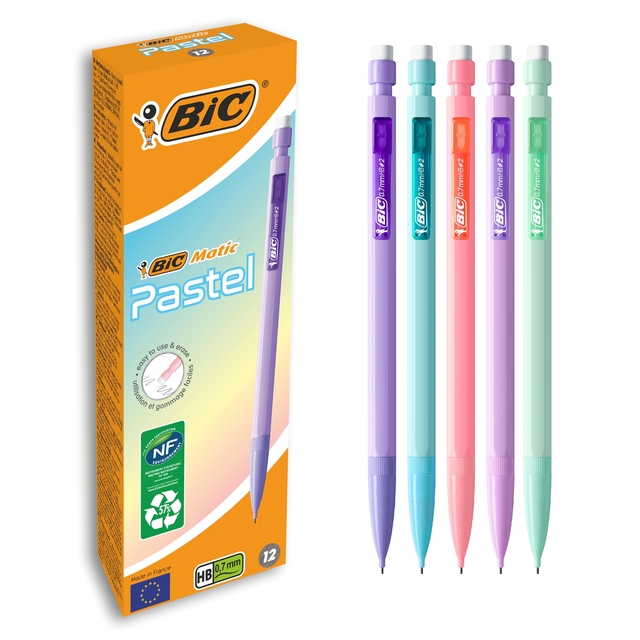 Bic Vulpotlood Bic Matic Pastel HB 0.7mm pastel assorti