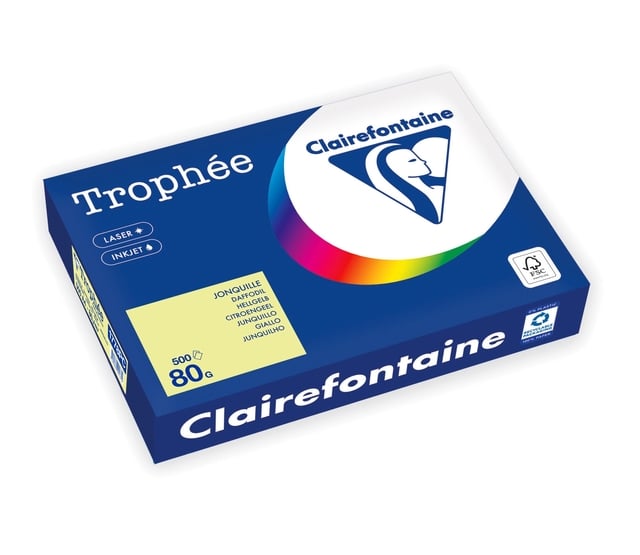 Kopieerpapier Trophée A4 80gr citroengeel 500 vel afbeelding
