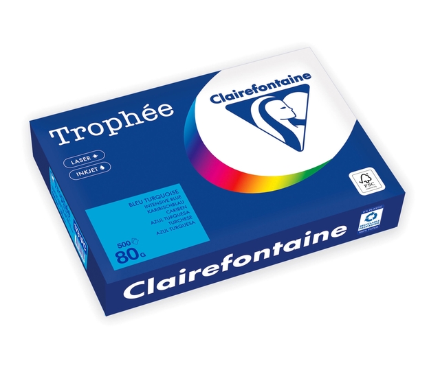 Kopieerpapier Trophée A4 80gr caribenblauw 500 vel afbeelding