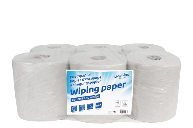 Poetspapier Cleaninq midi 1-laags 19cmx270m wit afbeelding