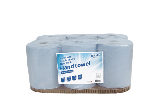 Handdoekrol Cleaninq Matic 2-laags 21cmx150m blauw afbeelding
