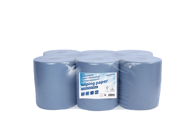 Poetspapier Cleaninq medium 1-laags 300m blauw afbeelding 1