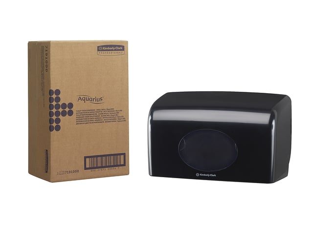Toiletpapierdispenser Aquarius duo voor kleine rollen zwart 7191 afbeelding