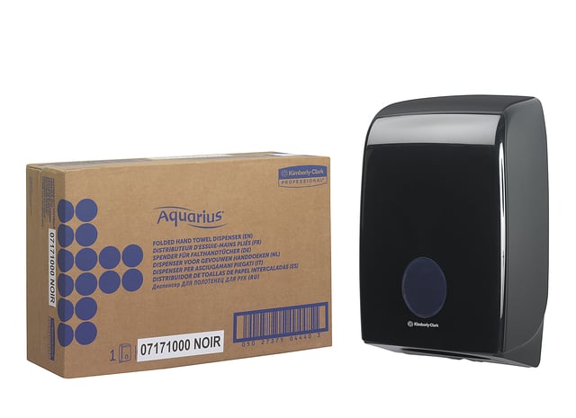 Handdoekdispenser Aquarius voor i-vouw zwart 7171 afbeelding