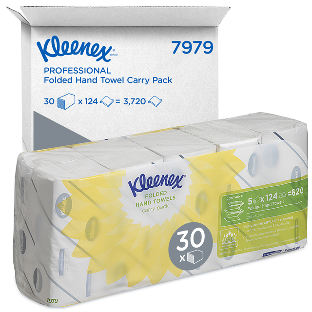Handdoek Kleenex Ultra i-vouw 2-laags 215x315mm 5x124stuks 7979 afbeelding