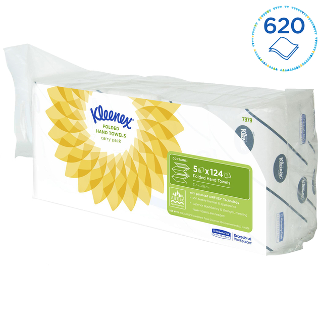 Handdoek Kleenex Ultra i-vouw 2-laags 215x315mm 5x124stuks 7979 — Foto 2 van 2