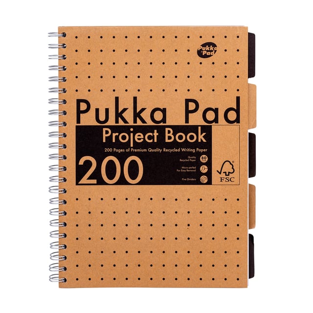 Projectboek Pukka Pad Kraft A4 lijn 5-tabs 200 pagina&apos;s 80gr afbeelding