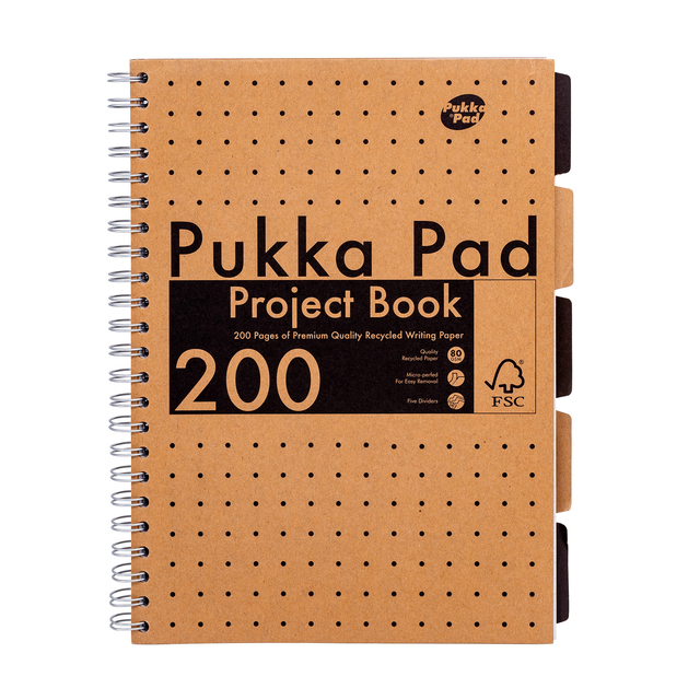 Projectboek Pukka Pad Kraft A4 lijn 5-tabs 200 pagina's 80gr afbeelding