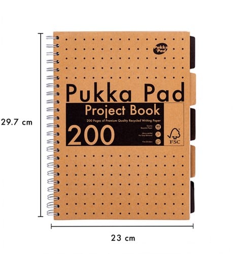 Projectboek Pukka Pad Kraft A4 lijn 5-tabs 200 pagina's 80gr-3
