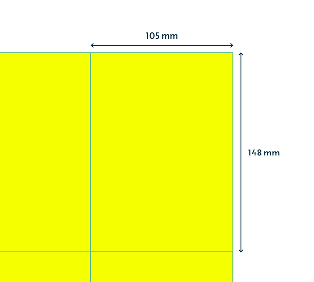 Etiket Rillprint 105x148mm fluor geel 400 stuks — Foto 2 van 2