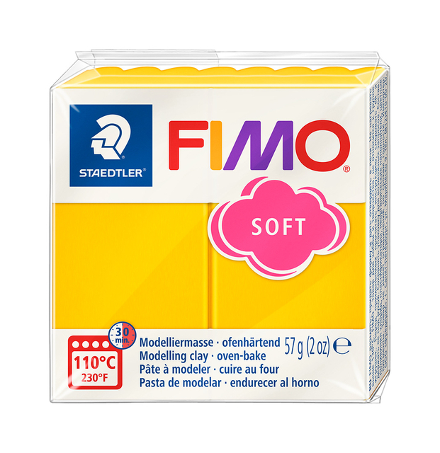 Boetseerklei Fimo soft 57 gram zonnegeel afbeelding