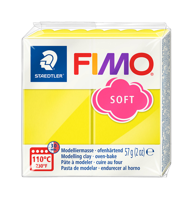 Boetseerklei Fimo soft 57 gram limoengeel afbeelding