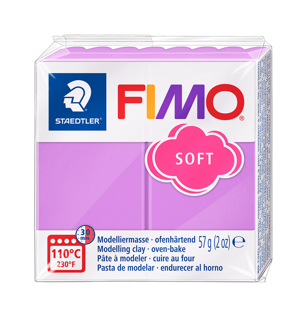Boetseerklei Fimo soft 57 gram lavendel afbeelding