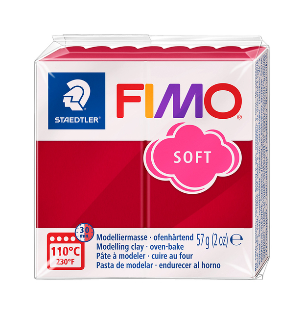 Boetseerklei Fimo soft 57 gram kersrood afbeelding
