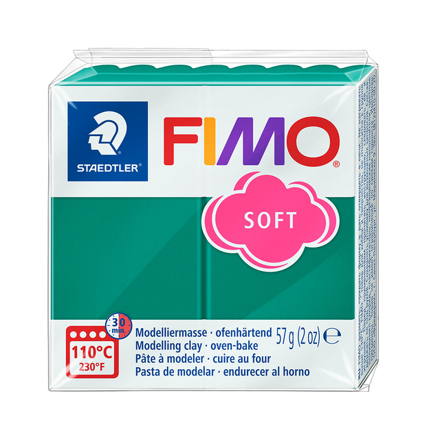 Boetseerklei Fimo soft 57 gram smaragd afbeelding