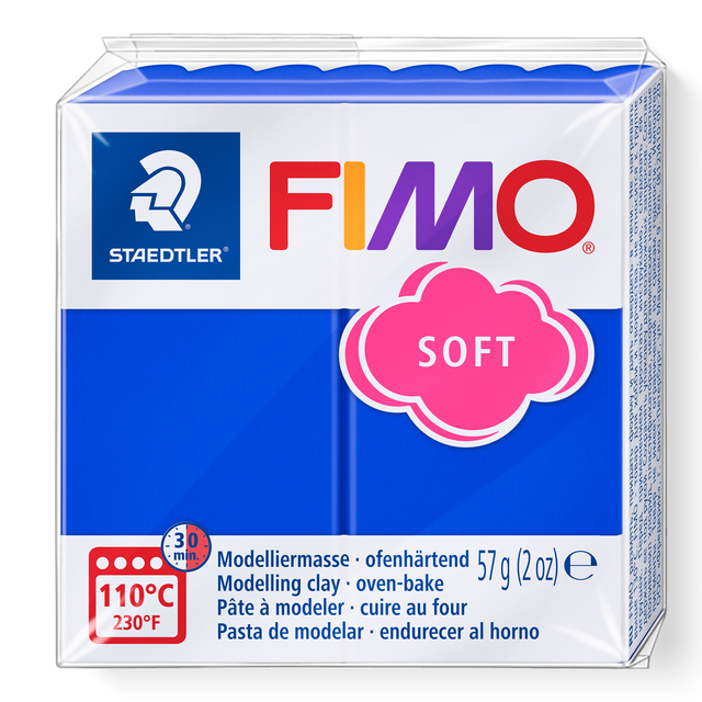 Boetseerklei Fimo soft 57 gram brilliantblauw afbeelding