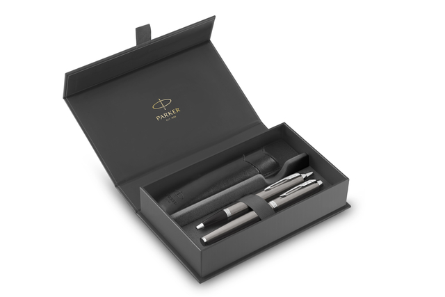 Balpen en vulpen Parker IM met etui stainless steel CT medium 3 stuks afbeelding