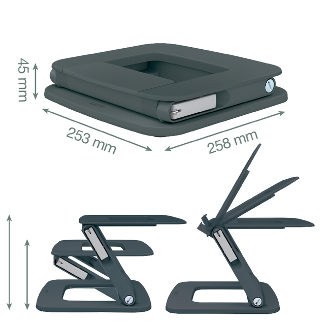 Laptopstandaard Leitz Ergo verstelbare multihoek grijs — Foto 2 van 2