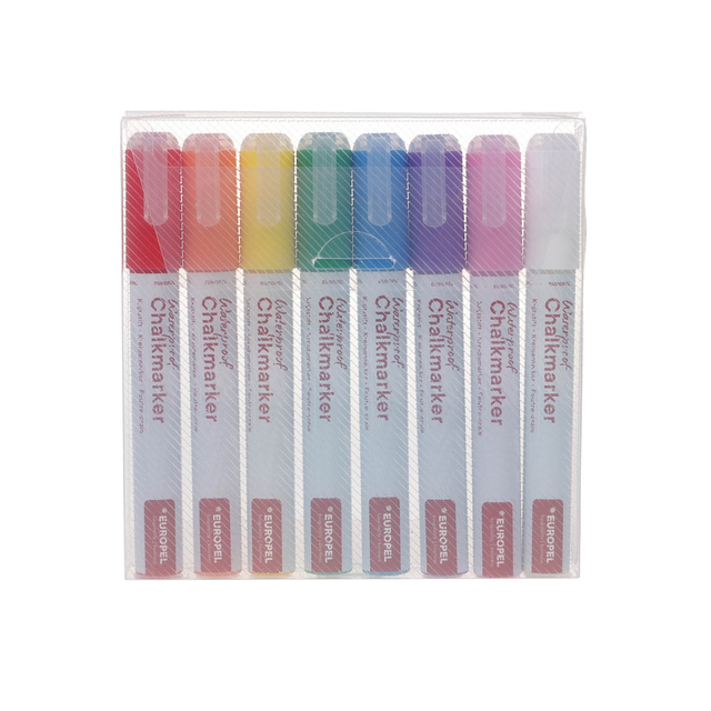 Krijtstift Europel watervast 3-6mm assorti etui 8 stuks afbeelding