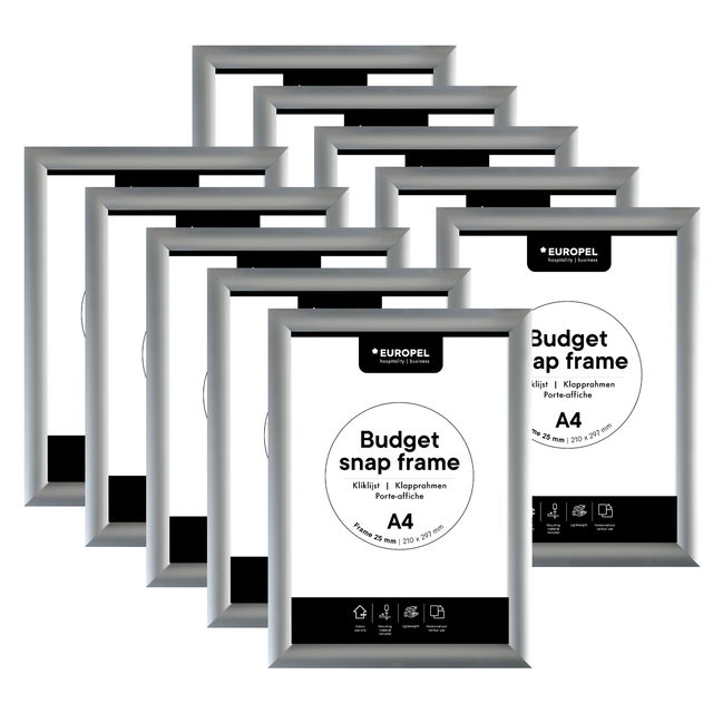 Kliklijst Europel Budget A4 10 stuks zilver afbeelding