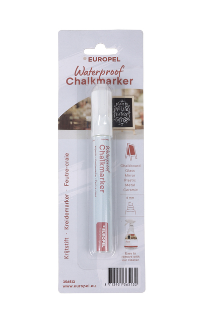 Krijtstift Europel watervast 3-6mm wit blister 1 stuk afbeelding