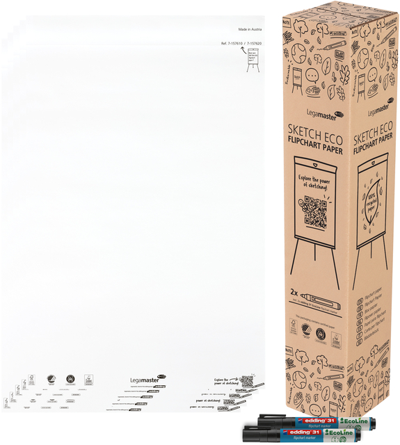 Flipoverpapier Legamaster SKETCH ECO blanco 5x 20 vellen afbeelding