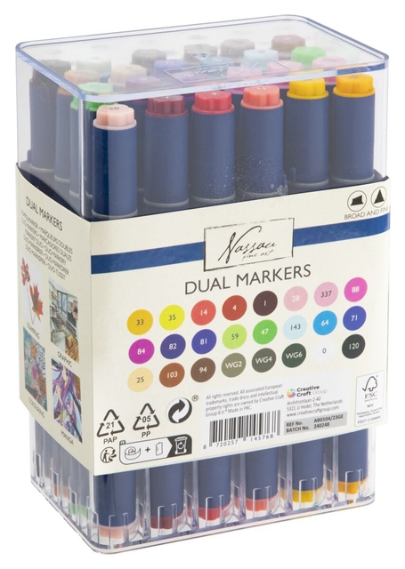 Alcoholmarkers Nassau Arts duopunt set à 24 kleuren — Foto 2 van 2