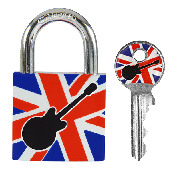 Hangslot Masterlock 30mm gitaar motief afbeelding