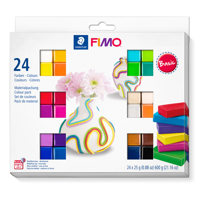 Boetseerklei Staedtler Fimo soft 8023C assorti 24 stuks