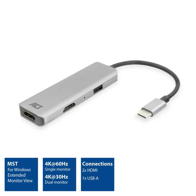 ACT USB-C 4K HDMI/USB-A Multiport Adapter — Foto 3 van 3