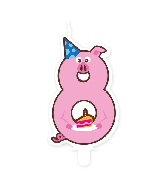 Jungle candle 8 Pig afbeelding