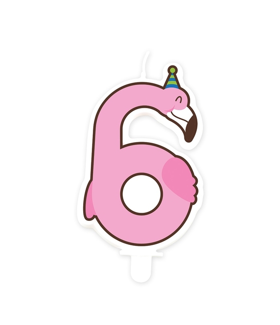 Jungle candle 6 Flamingo afbeelding