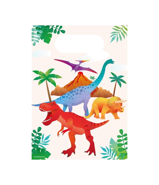 Cadeau tasjes Dino papier 23x16,5cm 6 stuks afbeelding