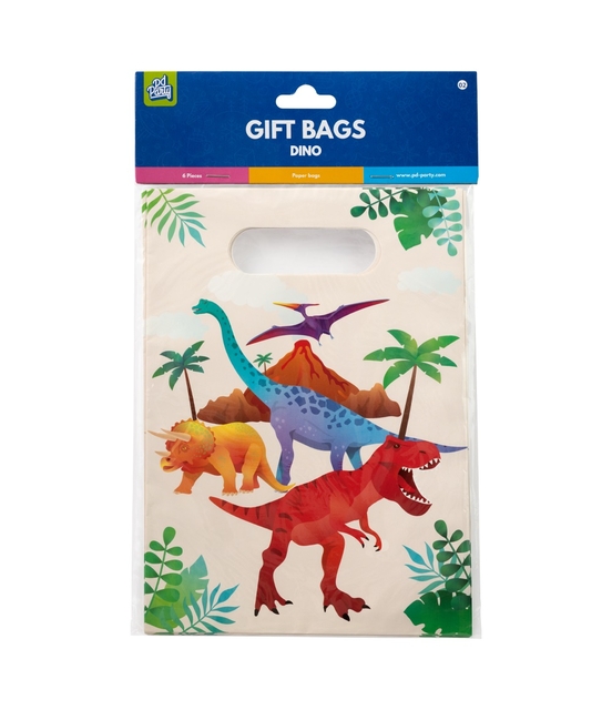 Cadeau tasjes Dino papier 23x16,5cm 6 stuks — Foto 2 van 2