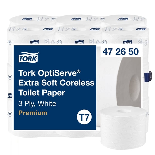 Toiletpapier Tork T7 Premium Optiserve Coreless 3-laags 63m wit 472650 afbeelding