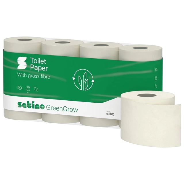 Toiletpapier Satino MT1 GreenGrow 3-laags 8x250vel naturel 079870 afbeelding