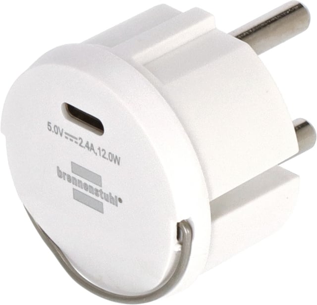 Stopcontactadapter Brennenstuhl USB C 2.4A wit afbeelding