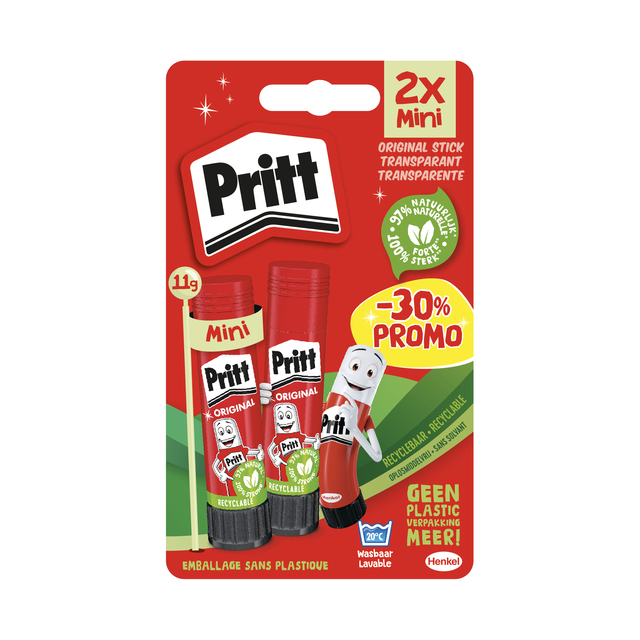 Lijmstift Pritt Stick Original 11gr blister à 2 stuks Promo afbeelding