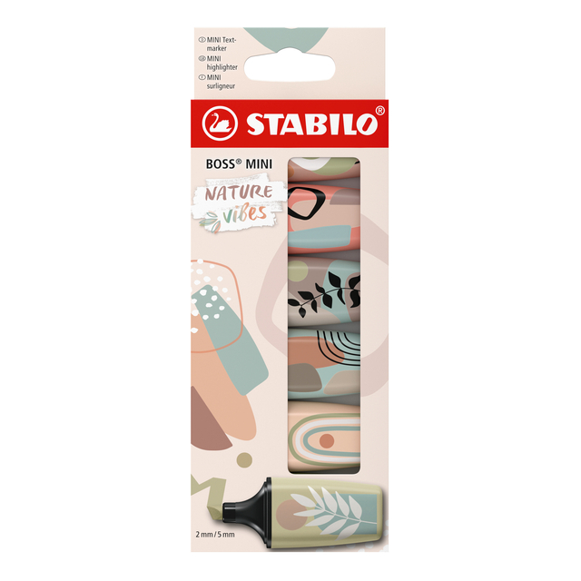 Markeerstift STABILO BOSS naturevibes assorti 6 stuks afbeelding
