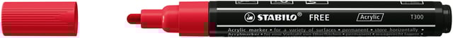 Acrylmarker STABILO Free Acrylic T300 karmijnrood afbeelding