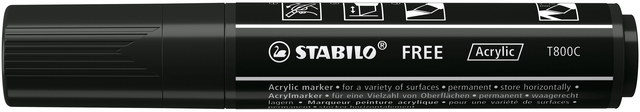 Acrylmarker STABILO  Free Acrylic T800C zwart — Foto 2 van 2
